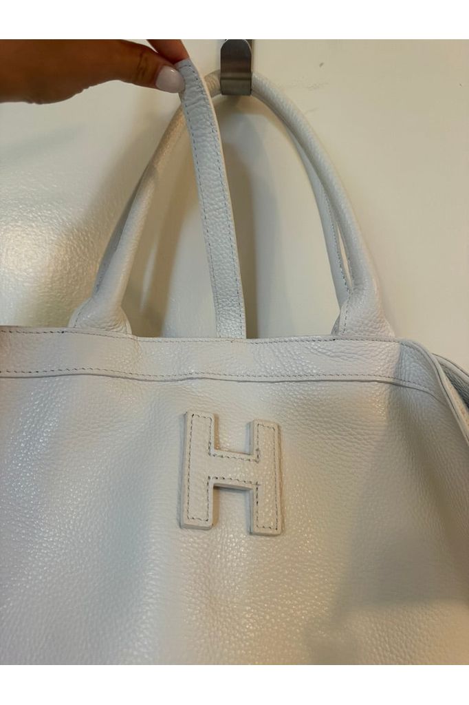 White Leather Tote