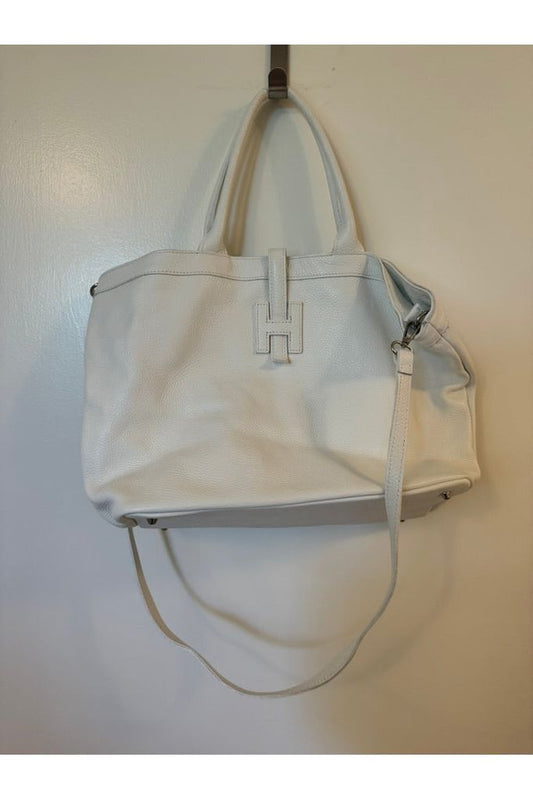 White Leather Tote