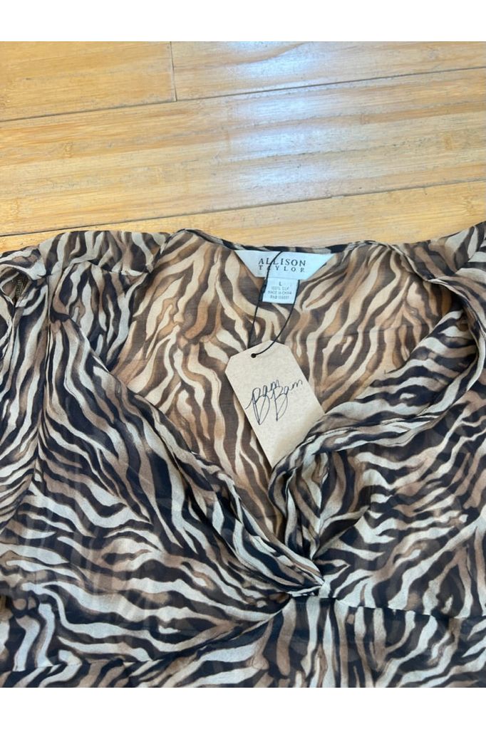 Animal Print Sheer Top