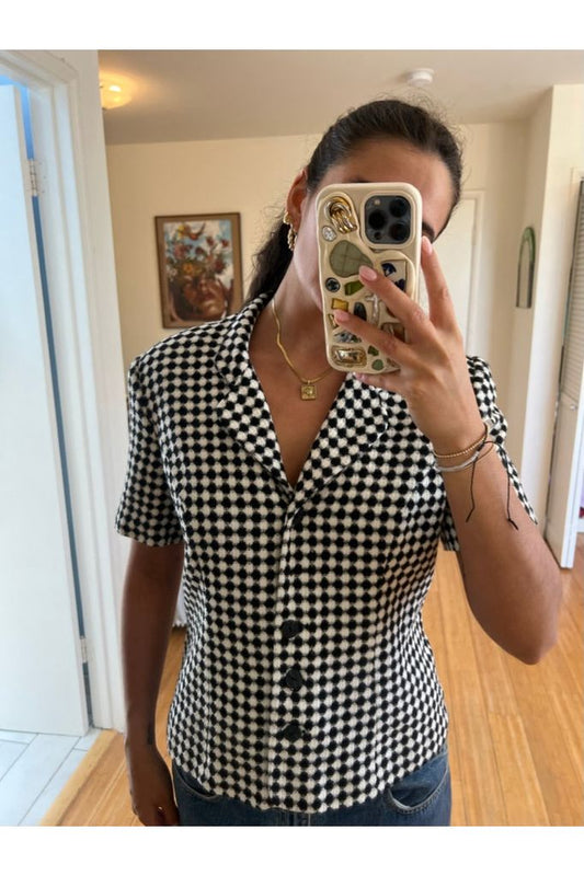 Vintage Black & White Checkered Shirt/Jacket