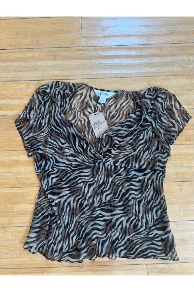 Animal Print Sheer Top