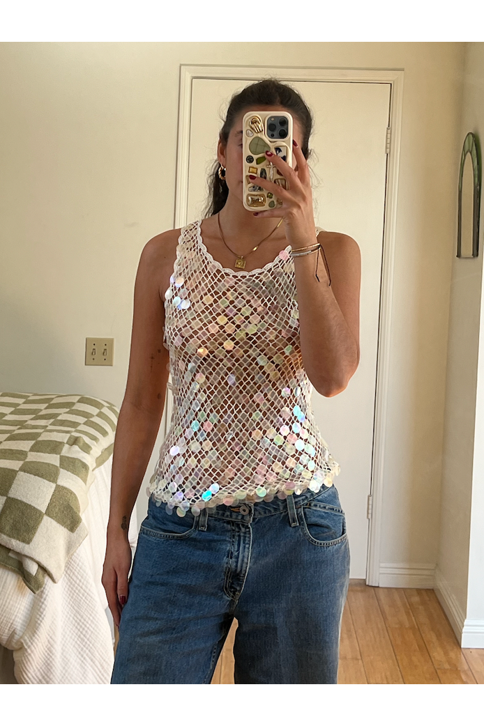 Vintage Iridescent Sequin Tank