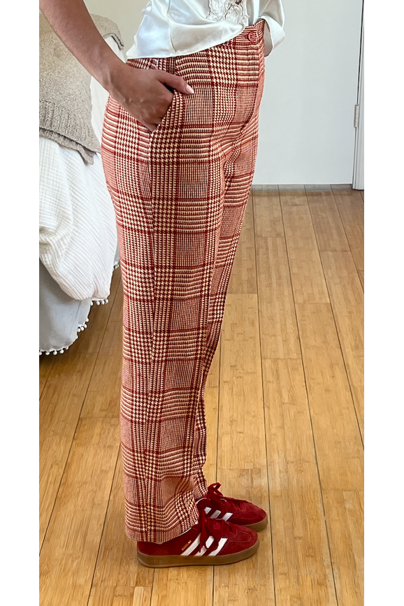 Vintage Red and Cream Plaid Pants