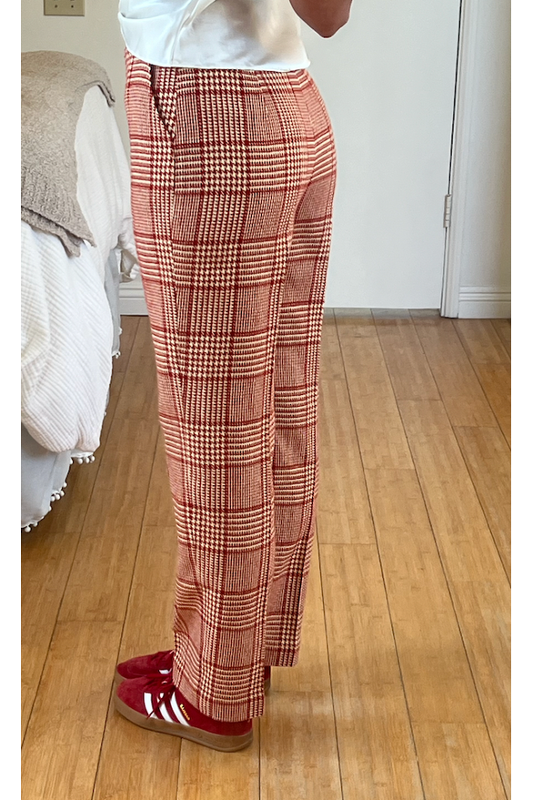 Vintage Red and Cream Plaid Pants