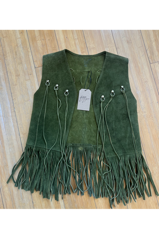 Vintage Green Suede Vest