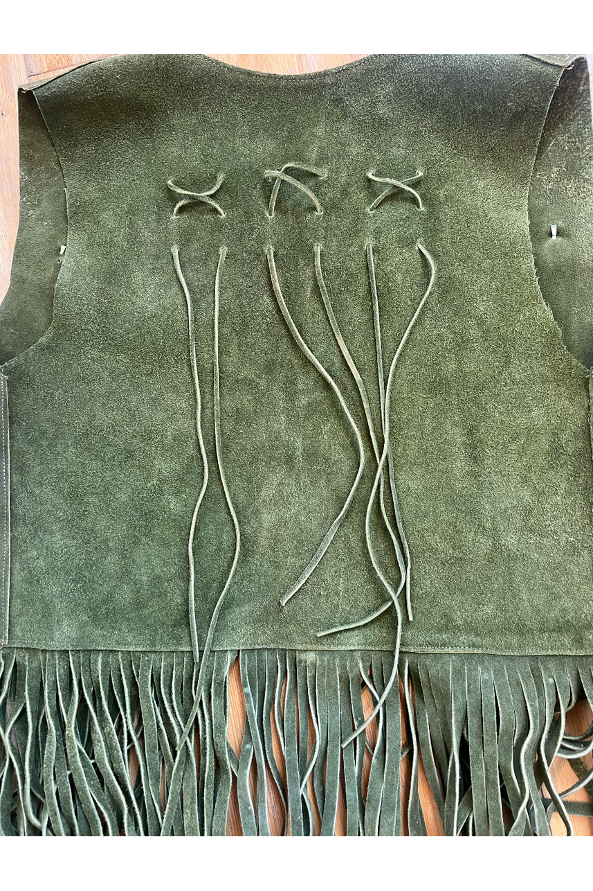 Vintage Green Suede Vest