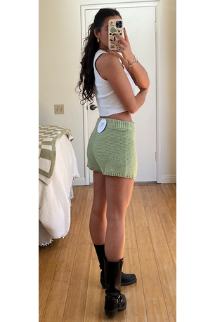 Green Knit Shorts